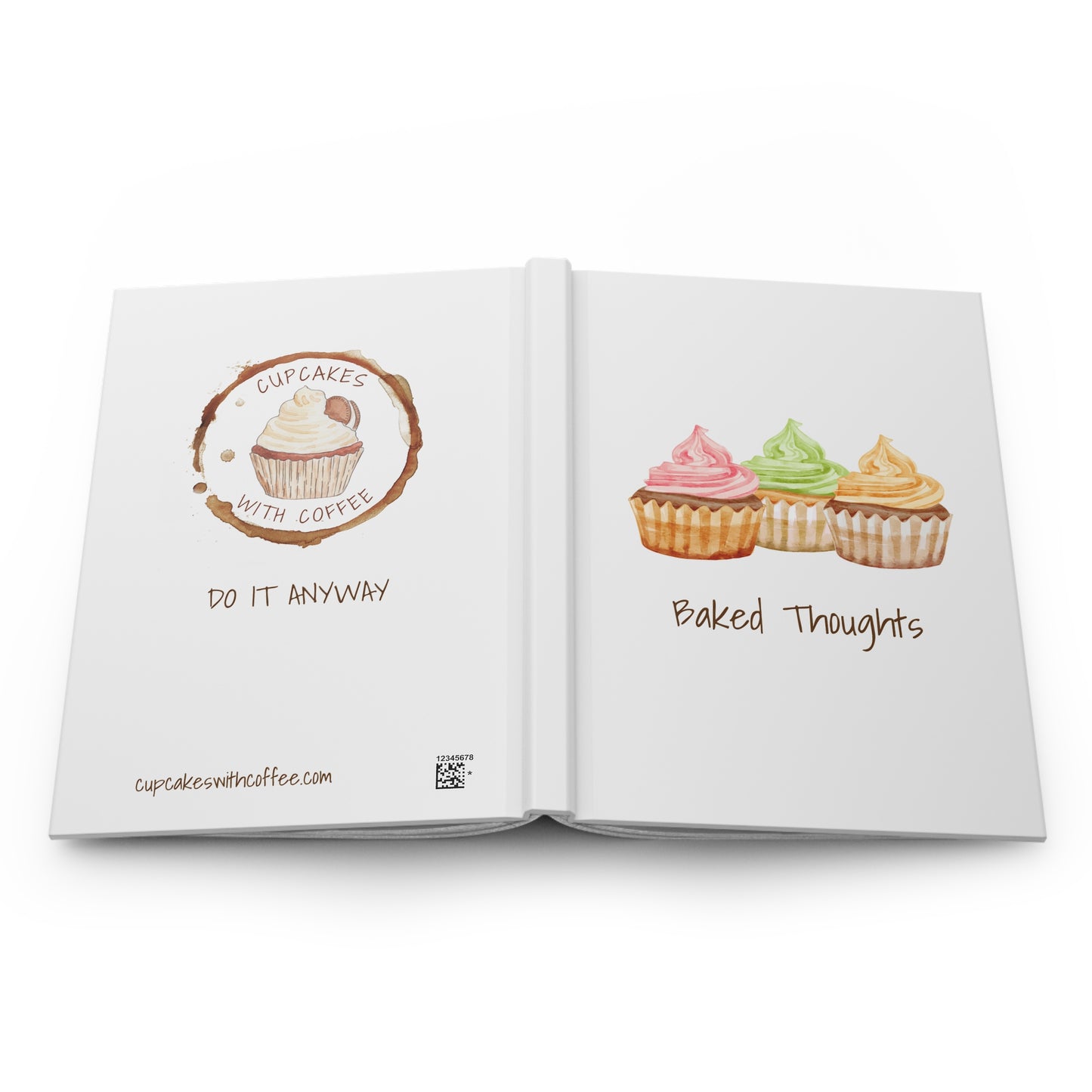 Hardcover Journal - Baked Thoughts 2 by Cupcakes with Coffee
