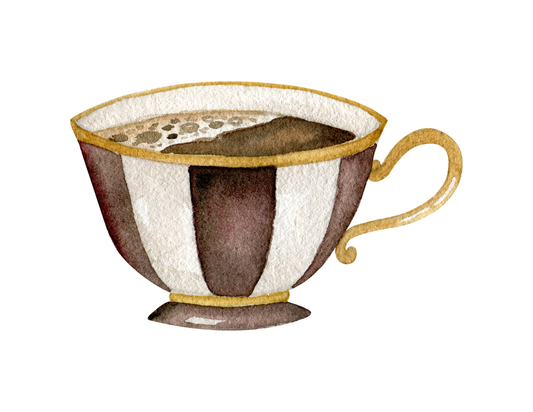 brown and tan coffee cup