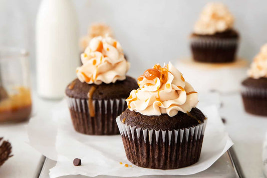 Chocolate “Wacky Cake” Cupcakes with Salted Caramel Buttercream