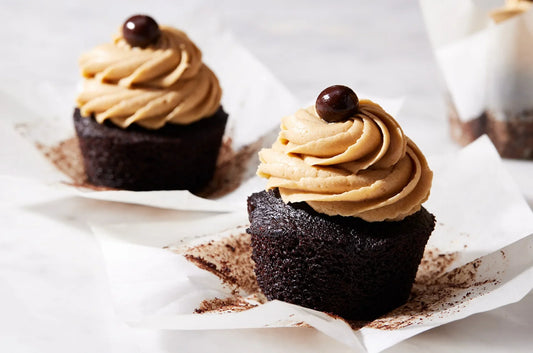 Chocolate and coffee cupcakes with whipped coffee frosting