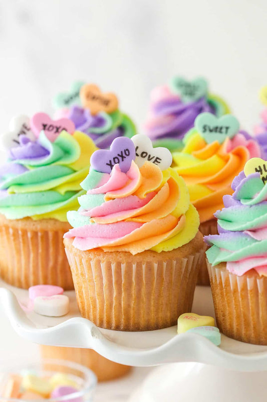 Conversation Heart Cupcakes