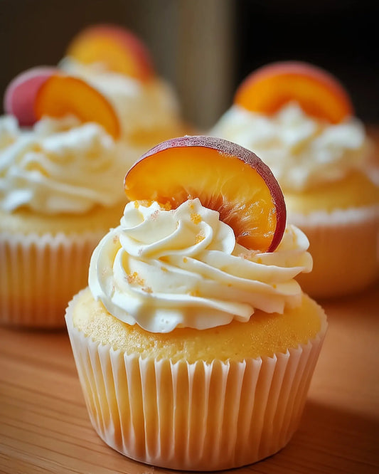 Honey Peach Cream Cheese Cupcakes