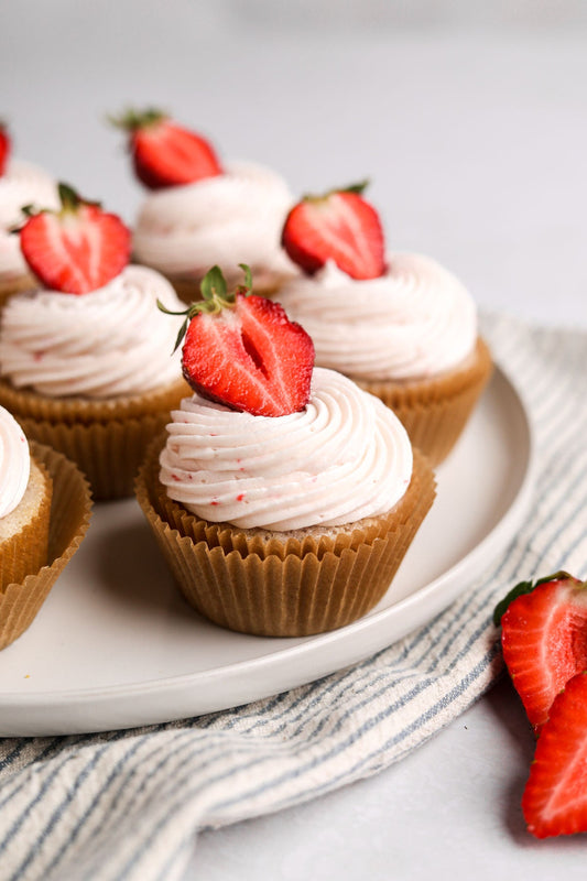 Strawberry Filled White Cupcake
