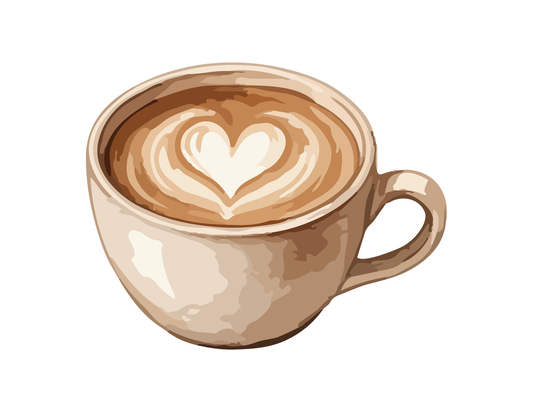 coffee cup heart art