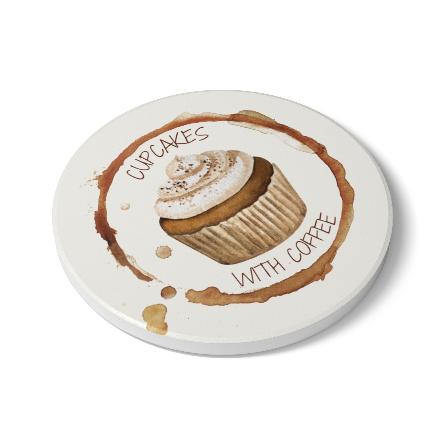 Ceramic Coaster – Cupcakes with Coffee