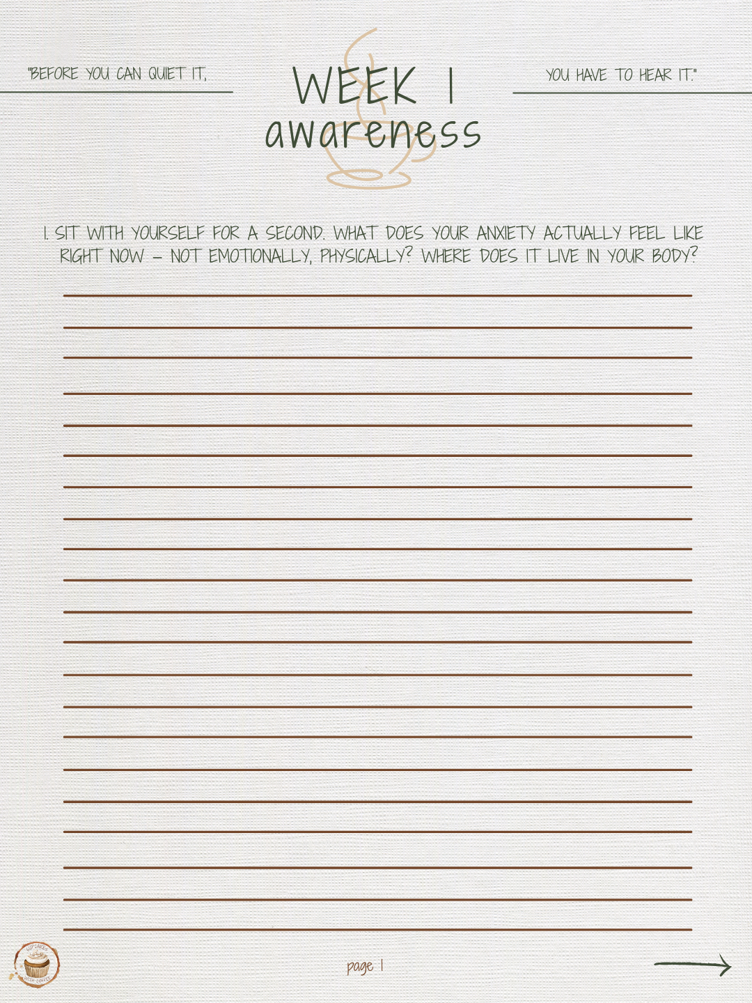 prompt with lines to write
