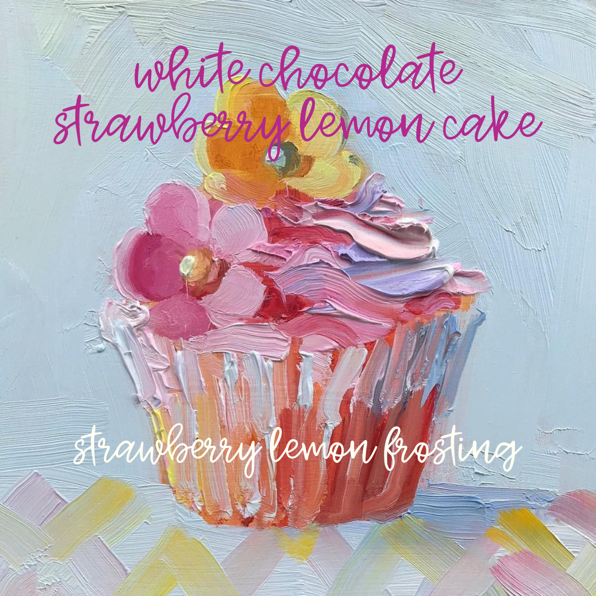 white chocolate strawberry lemon cupcake