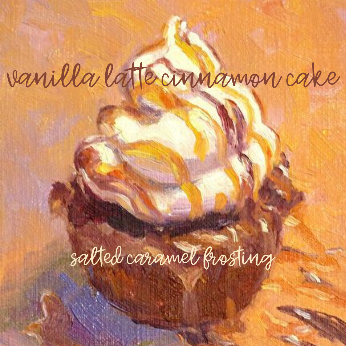 vanilla latte cinnamon salted-caramel cupcake